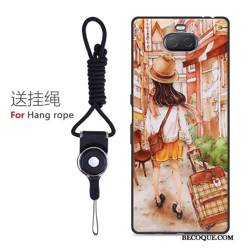 Sony Xperia 10 Coque Gaufrage Protection Fluide Doux Sentir Silicone Tout Compris