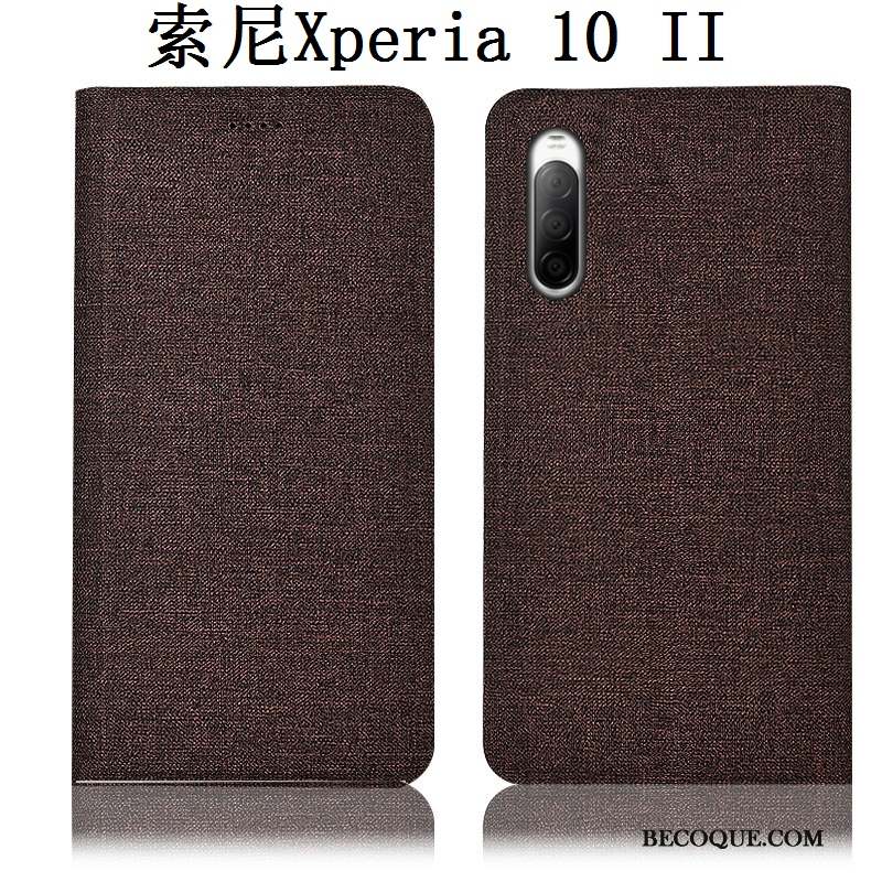 Sony Xperia 10 Ii Lin Incassable Tout Compris Coque De Téléphone Étui En Cuir Protection