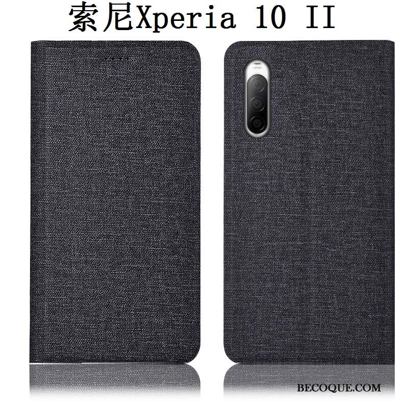 Sony Xperia 10 Ii Lin Incassable Tout Compris Coque De Téléphone Étui En Cuir Protection