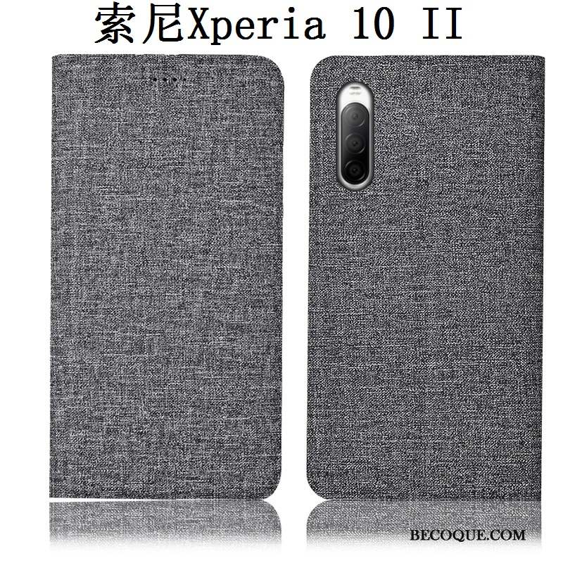 Sony Xperia 10 Ii Lin Incassable Tout Compris Coque De Téléphone Étui En Cuir Protection