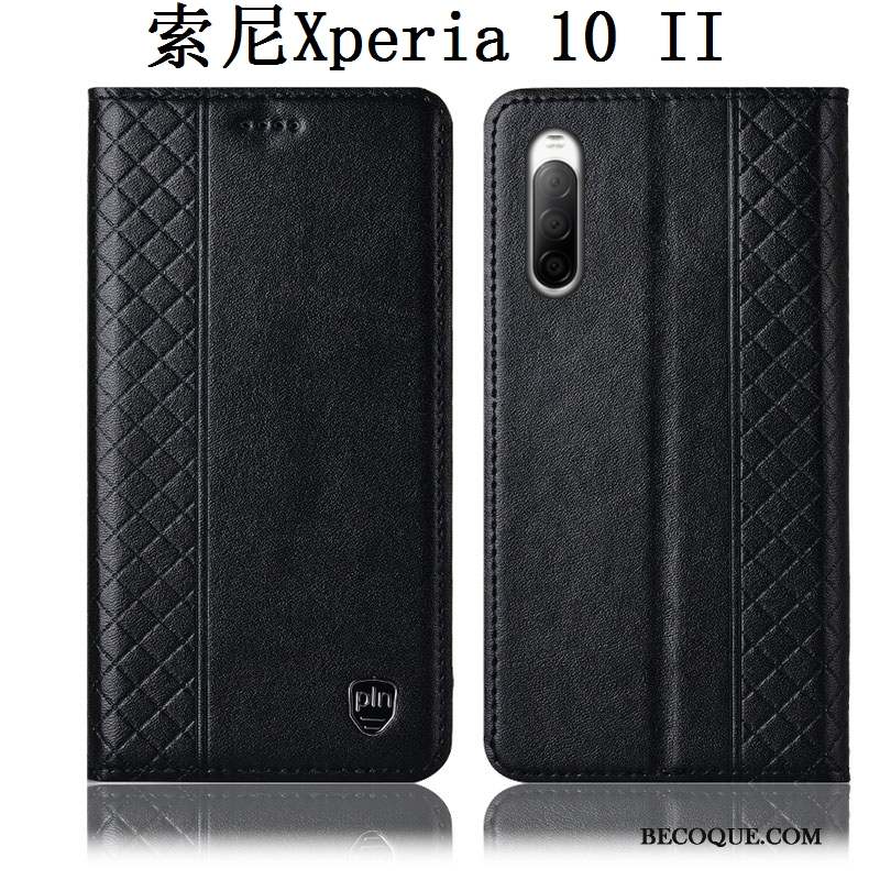 Sony Xperia 10 Ii Protection Housse Étui En Cuir Coque De Téléphone Rouge Incassable