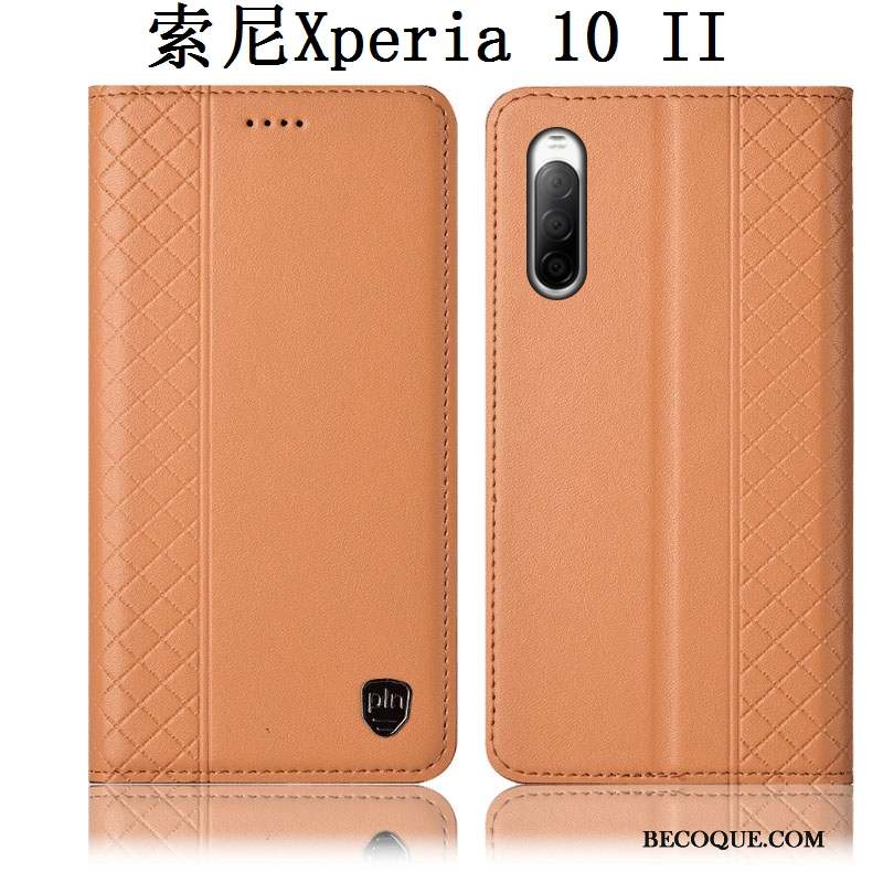 Sony Xperia 10 Ii Protection Housse Étui En Cuir Coque De Téléphone Rouge Incassable