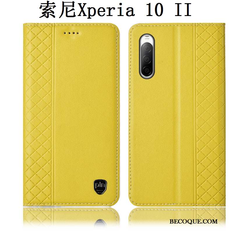 Sony Xperia 10 Ii Protection Housse Étui En Cuir Coque De Téléphone Rouge Incassable