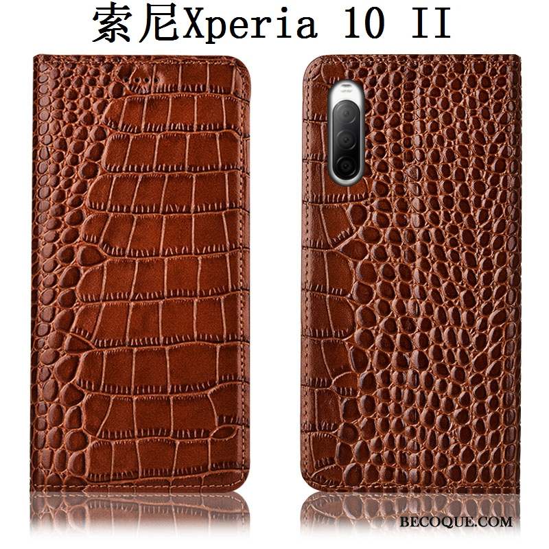 Sony Xperia 10 Ii Protection Incassable Coque De Téléphone Crocodile Tout Compris Étui
