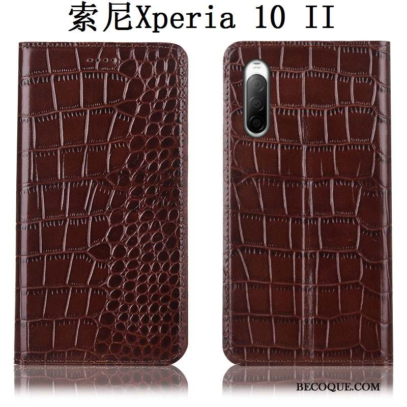 Sony Xperia 10 Ii Protection Incassable Coque De Téléphone Crocodile Tout Compris Étui