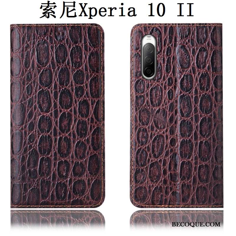 Sony Xperia 10 Ii Protection Incassable Étui Coque De Téléphone Étui En Cuir Housse