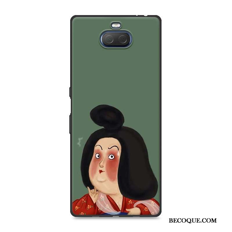 Sony Xperia 10 Plus Coque Amoureux Fluide Doux Silicone Vert Étui Protection