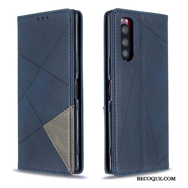 Sony Xperia 5 Coque De Téléphone Simple Étui Étui En Cuir Couleur Unie Housse