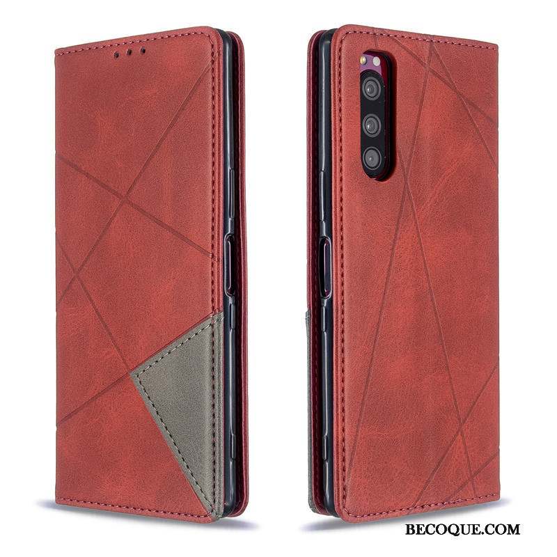 Sony Xperia 5 Coque De Téléphone Simple Étui Étui En Cuir Couleur Unie Housse