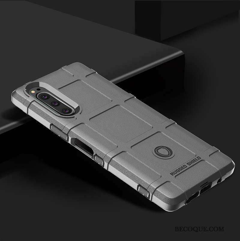 Sony Xperia 5 Coque Incassable Fluide Doux Délavé En Daim Modèle Fleurie Protection Épaissir