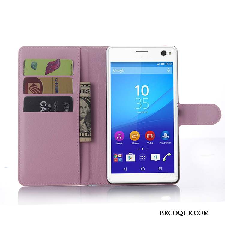 Sony Xperia C4 Protection Coque De Téléphone Bleu Clair Étui En Cuir Portefeuille Téléphone Portable