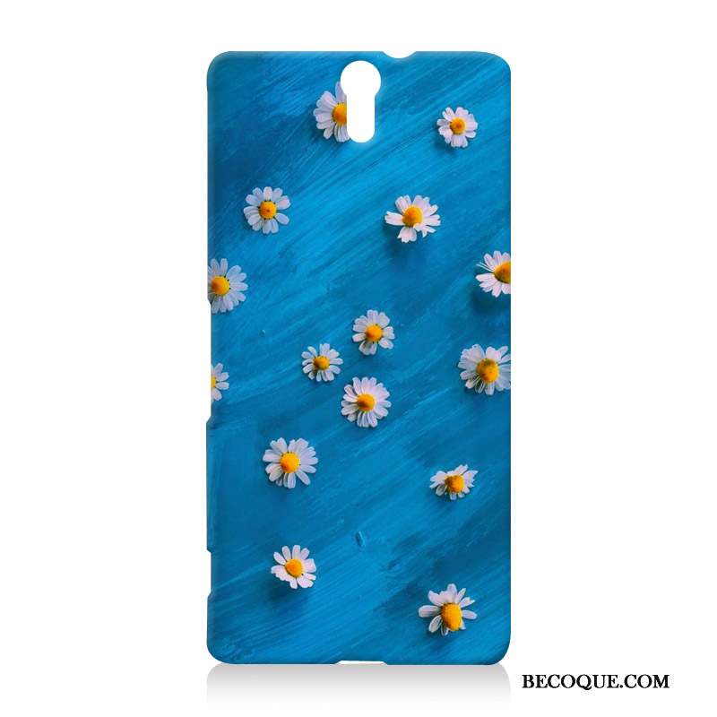 Sony Xperia C5 Ultra Dual Coque De Téléphone Difficile Bleu Étui Dessin Animé Peinture