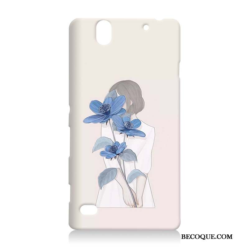 Sony Xperia C5 Ultra Dual Coque De Téléphone Difficile Bleu Étui Dessin Animé Peinture