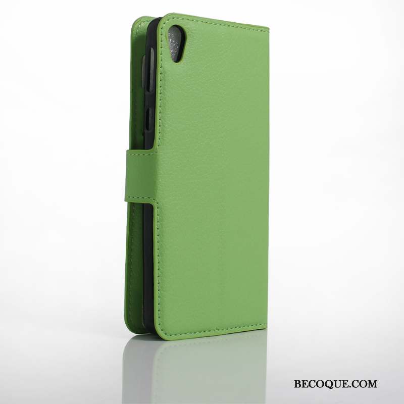 Sony Xperia E5 Housse Étui En Cuir Coque De Téléphone Vert Protection Portefeuille