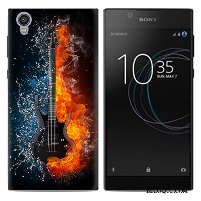 Sony Xperia L1 Coque Fluide Doux Très Mince Bleu Téléphone Portable Étui Dessin Animé