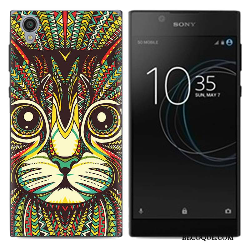 Sony Xperia L1 Coque Fluide Doux Très Mince Bleu Téléphone Portable Étui Dessin Animé