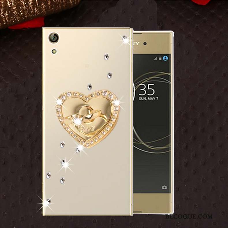 Sony Xperia L1 Or Protection Fluide Doux Coque De Téléphone Étui Strass