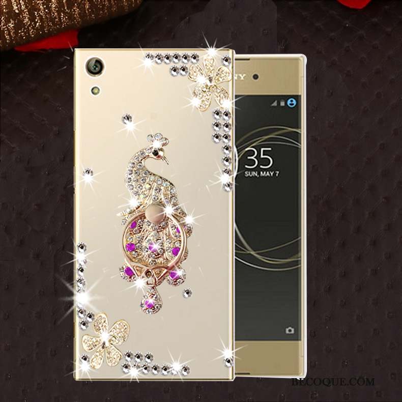 Sony Xperia L1 Or Protection Fluide Doux Coque De Téléphone Étui Strass