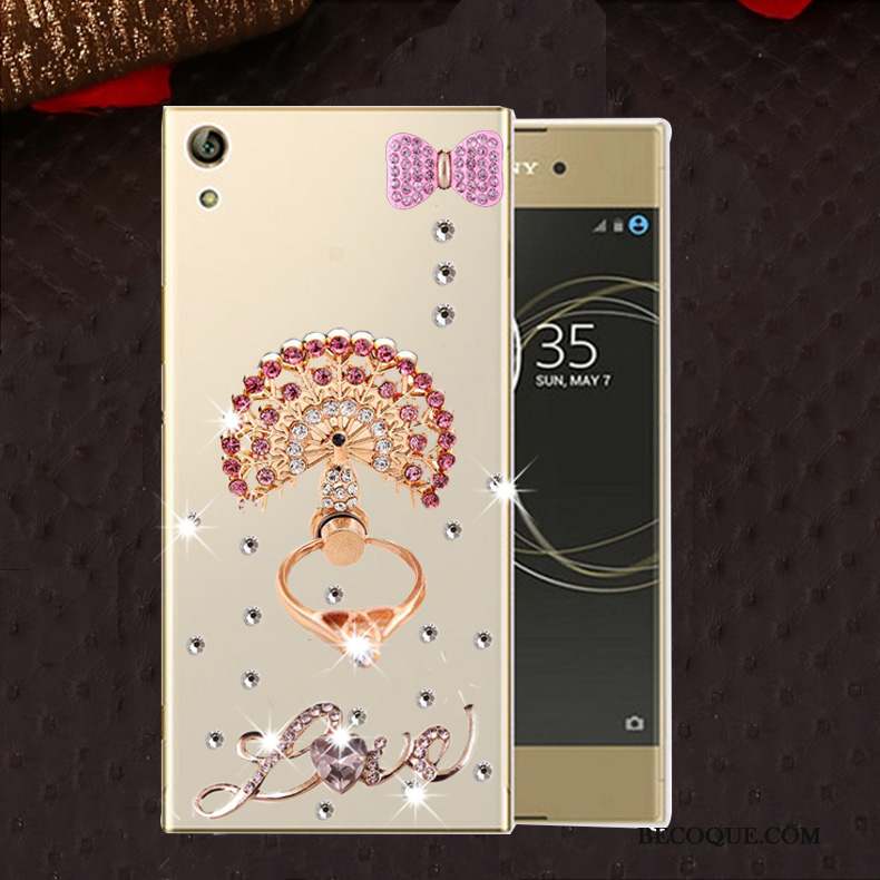 Sony Xperia L1 Or Protection Fluide Doux Coque De Téléphone Étui Strass