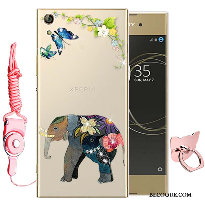 Sony Xperia L1 Protection Silicone Rose Dessin Animé Fluide Doux Coque