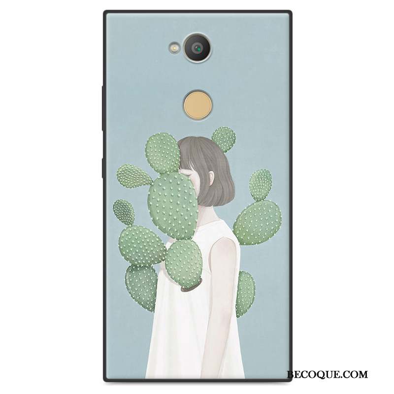 Sony Xperia L2 Fluide Doux Incassable Art Blanc Délavé En Daim Coque De Téléphone