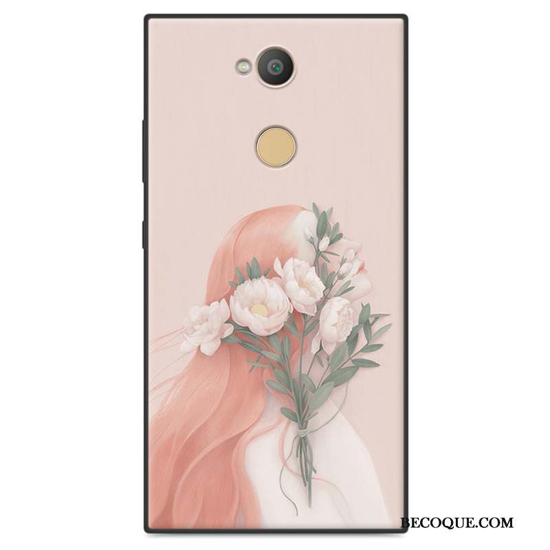 Sony Xperia L2 Fluide Doux Incassable Art Blanc Délavé En Daim Coque De Téléphone