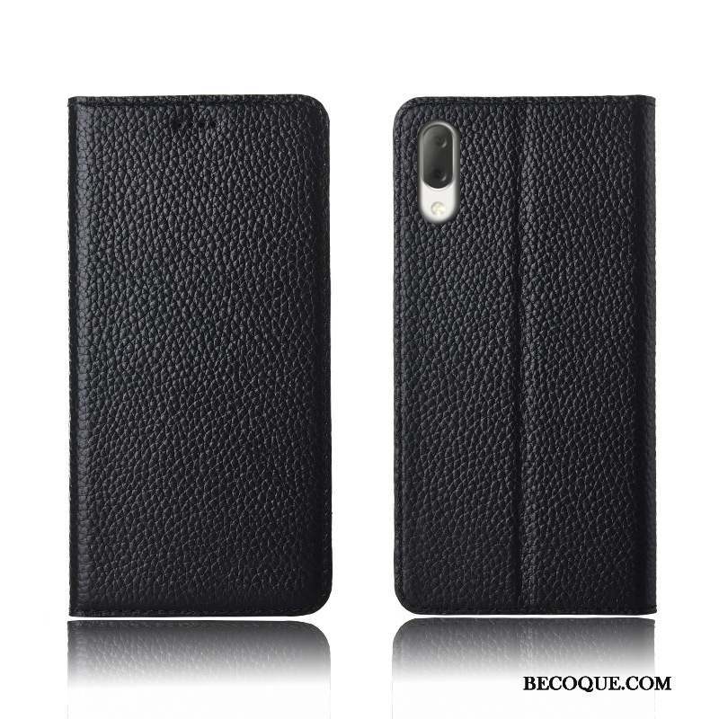 Sony Xperia L3 Coque Étui En Cuir Clamshell Délavé En Daim Cuir Véritable Nouveau Tout Compris