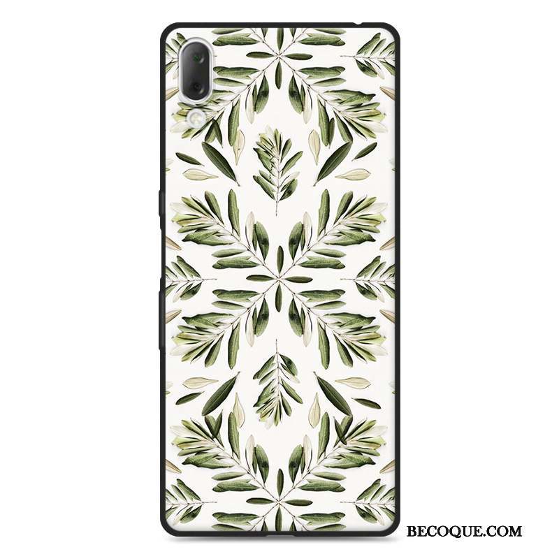 Sony Xperia L3 Dessin Animé Fluide Doux Coque De Téléphone Étui Vert Silicone