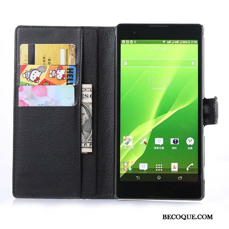 Sony Xperia T2 Étui En Cuir Carte Coque De Téléphone Téléphone Portable Protection Portefeuille