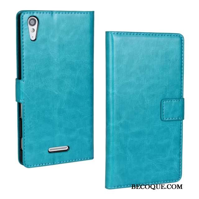 Sony Xperia T3 Coque Texture Protection Étui Téléphone Portable Cuir Véritable Violet