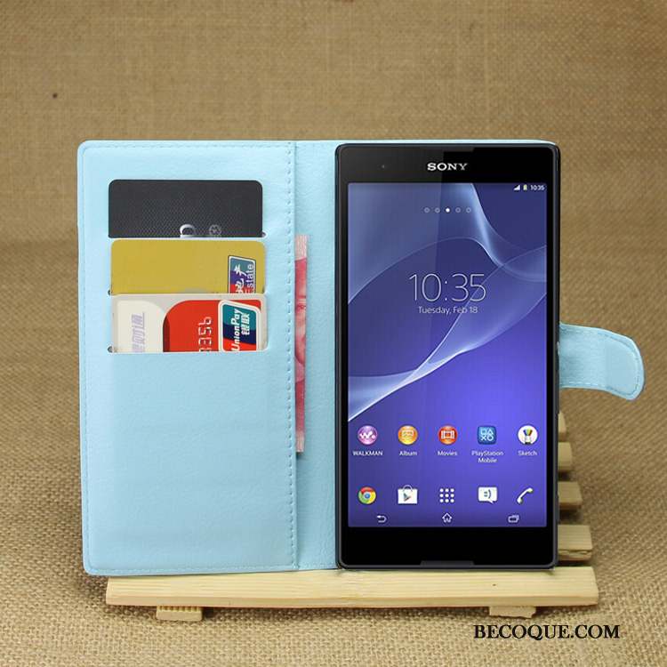 Sony Xperia T3 Téléphone Portable Violet Coque De Téléphone Étui Protection Étui En Cuir