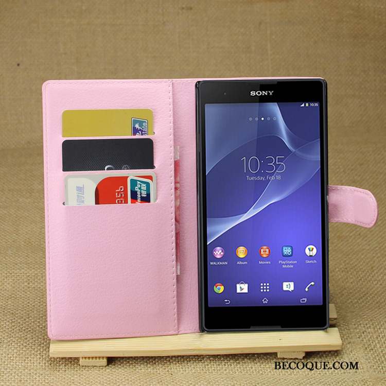 Sony Xperia T3 Téléphone Portable Violet Coque De Téléphone Étui Protection Étui En Cuir