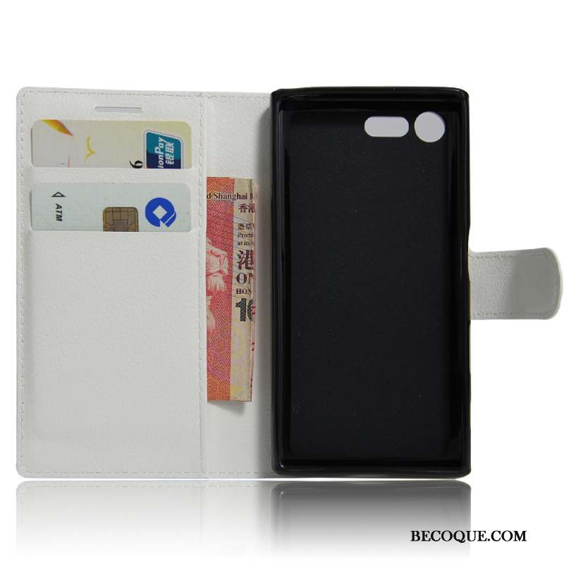 Sony Xperia X Compact Coque Téléphone Portable Bleu Protection Étui En Cuir Violet