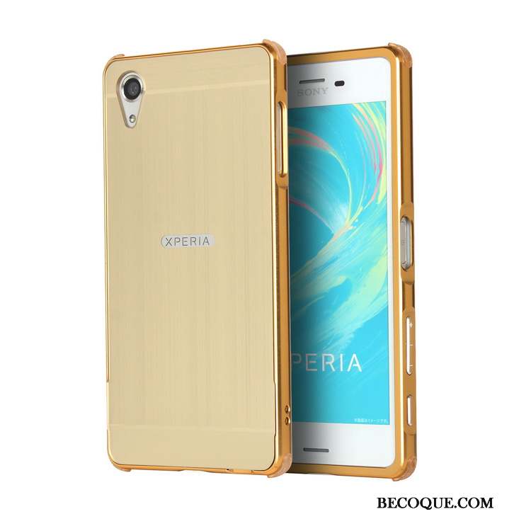 Sony Xperia Xa Coque Miroir Métal Incassable Rose Border Étui