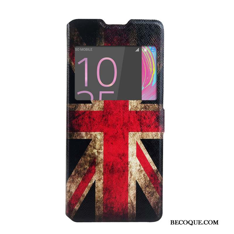 Sony Xperia Xa Coque Peinture Étui En Cuir Dessin Animé Housse Rouge