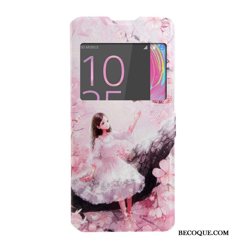 Sony Xperia Xa Coque Peinture Étui En Cuir Dessin Animé Housse Rouge