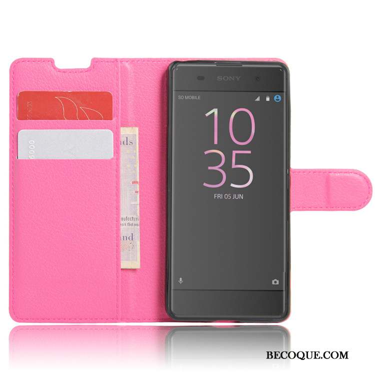 Sony Xperia Xa Rouge Téléphone Portable Étui En Cuir Coque De Téléphone Portefeuille Carte
