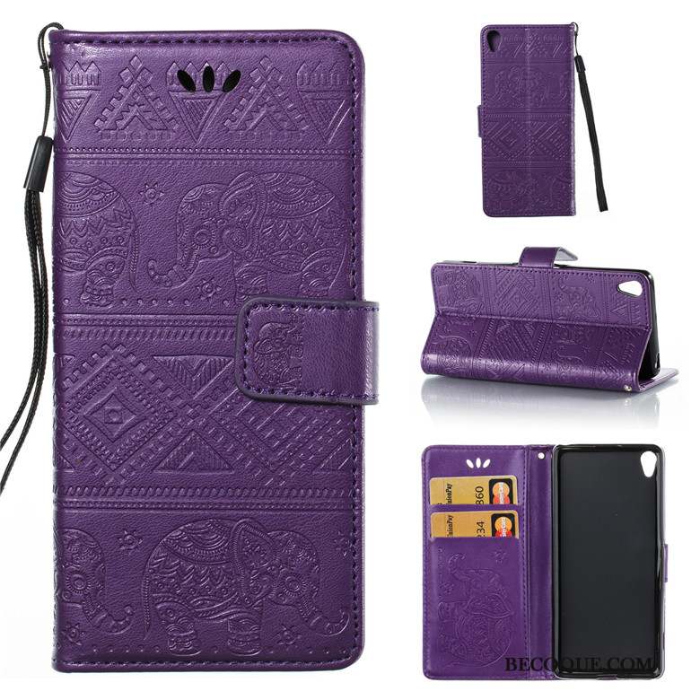 Sony Xperia Xa Silicone Protection Étui Étui En Cuir Coque De Téléphone Violet