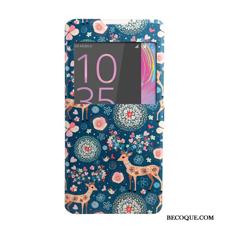 Sony Xperia Xa Ultra Coque Étui En Cuir Téléphone Portable Rose Peinture Housse Windows