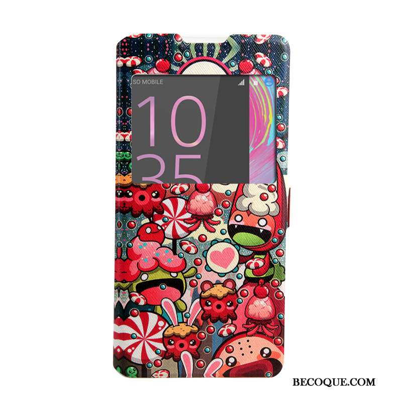 Sony Xperia Xa Ultra Coque Étui En Cuir Téléphone Portable Rose Peinture Housse Windows