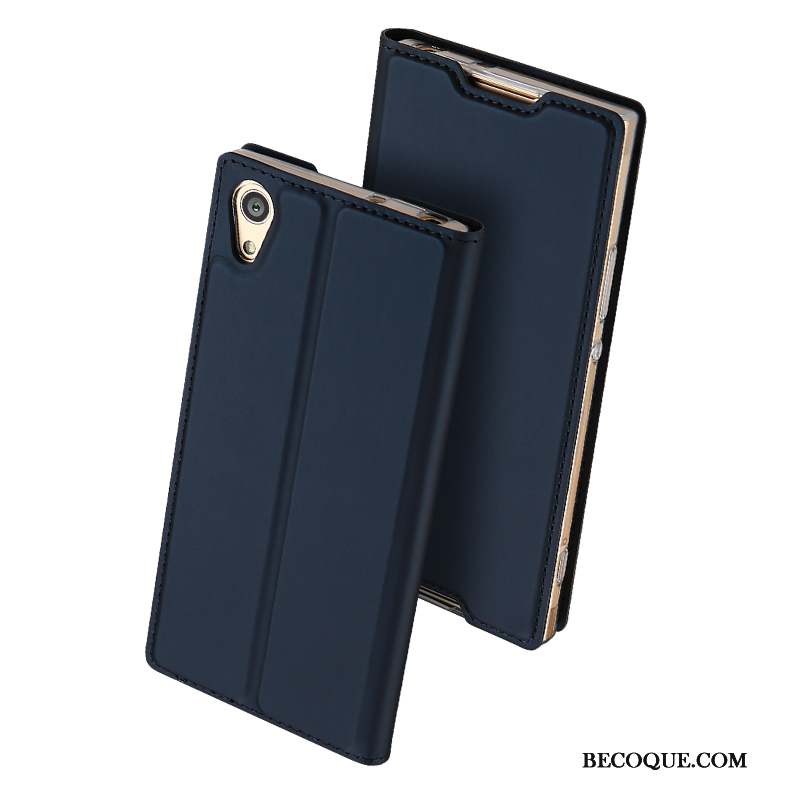 Sony Xperia Xa1 Business Étui En Cuir Protection Or Housse Coque