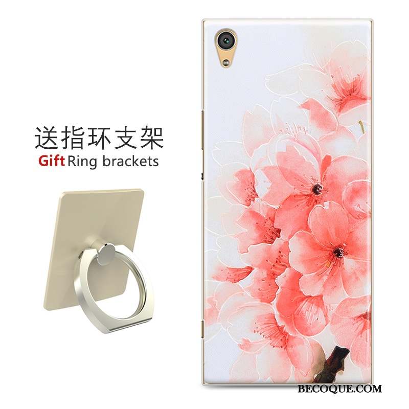 Sony Xperia Xa1 Coque Gaufrage Transparent Personnalité Dimensionnel Rose Fleurs