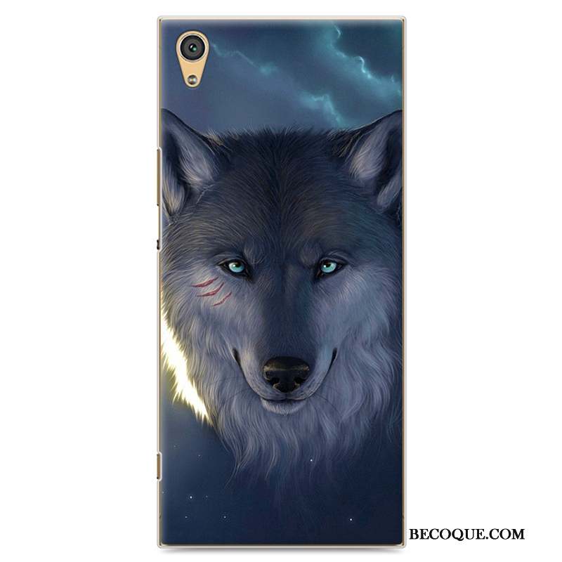 Sony Xperia Xa1 Dessin Animé Peinture Coque De Téléphone Art Bleu Étui