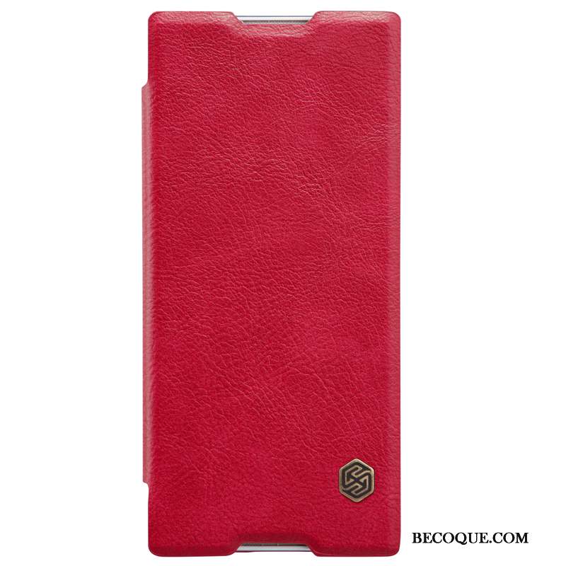 Sony Xperia Xa1 Incassable Protection Étui Coque Étui En Cuir Or