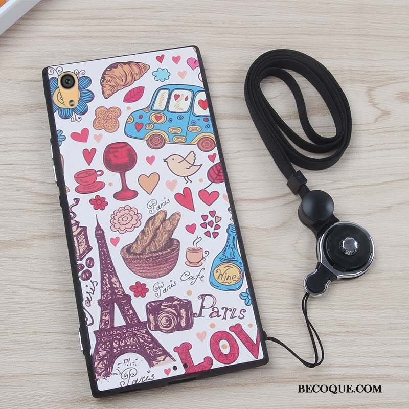 Sony Xperia Xa1 Ornements Suspendus Coque De Téléphone Incassable Fleurs Rose Silicone