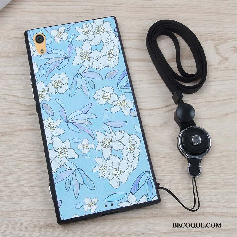 Sony Xperia Xa1 Ornements Suspendus Coque De Téléphone Incassable Fleurs Rose Silicone