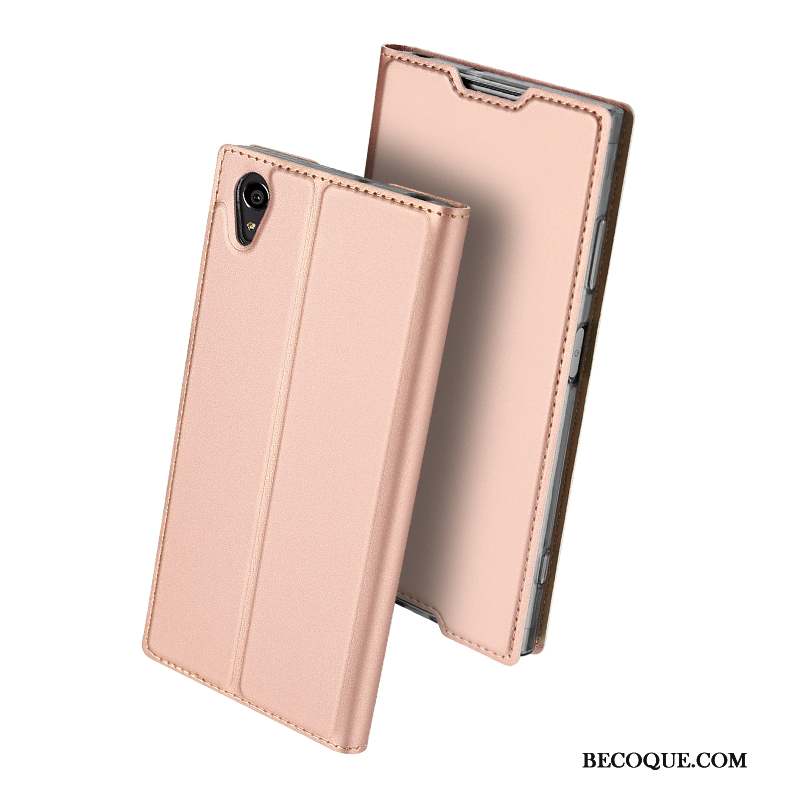 Sony Xperia Xa1 Plus Coque Protection Noir Carte Incassable Étui En Cuir Téléphone Portable