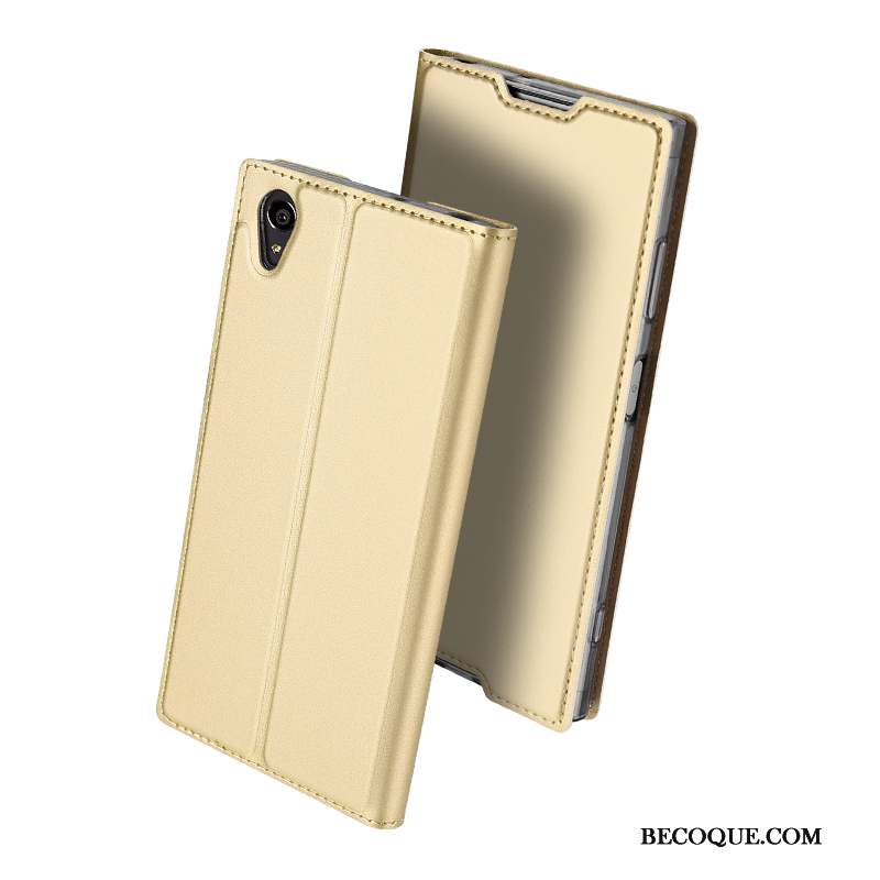 Sony Xperia Xa1 Plus Coque Protection Noir Carte Incassable Étui En Cuir Téléphone Portable