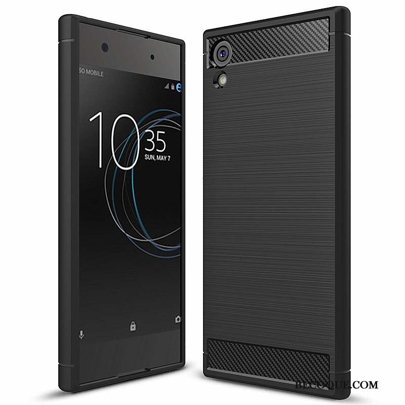 Sony Xperia Xa1 Protection Gris Fibre Tout Compris Coque De Téléphone Étui