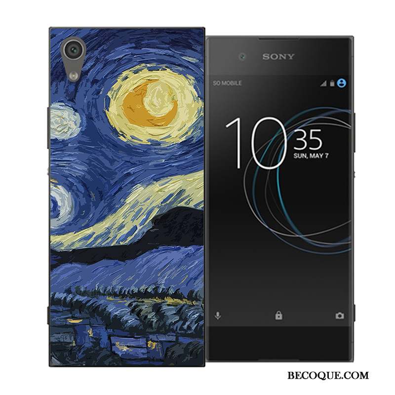 Sony Xperia Xa1 Ultra Dessin Animé Coque Difficile Bleu Étui Personnalité